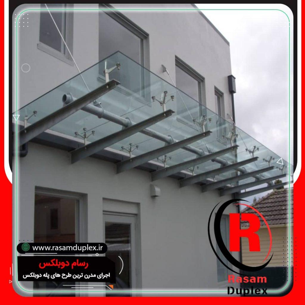 خرید سایبان شیشه ای + اجرای باران گیر