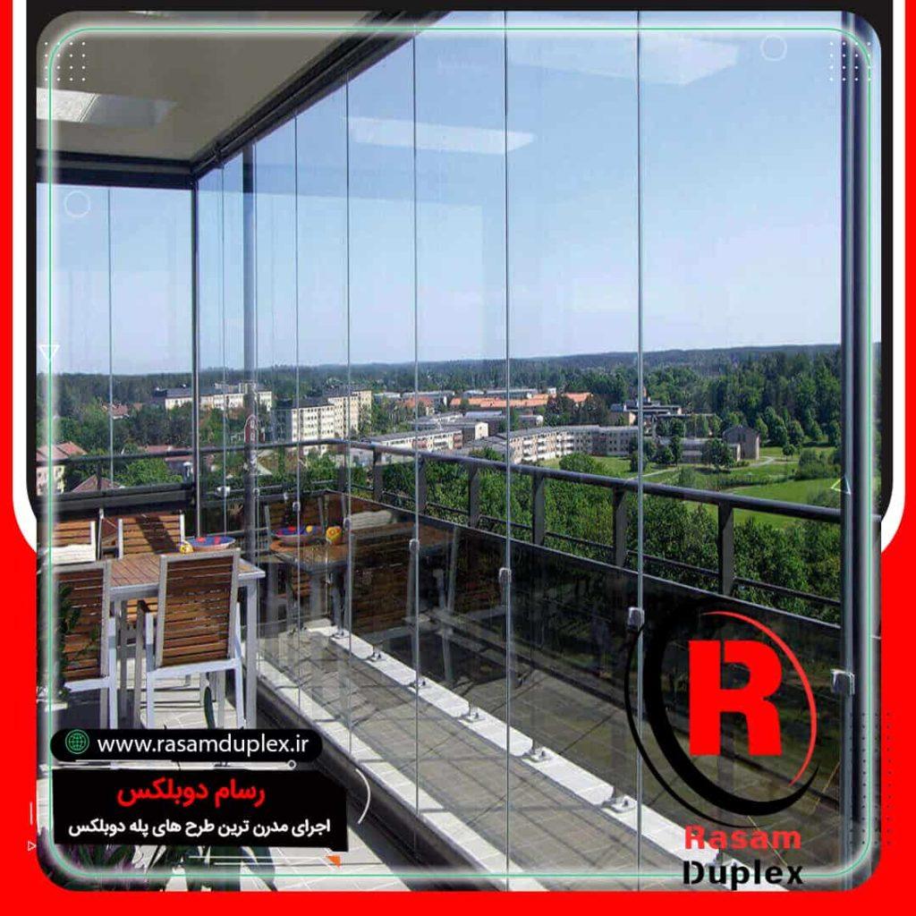 قیمت شیشه بالکن ریلی تاشو