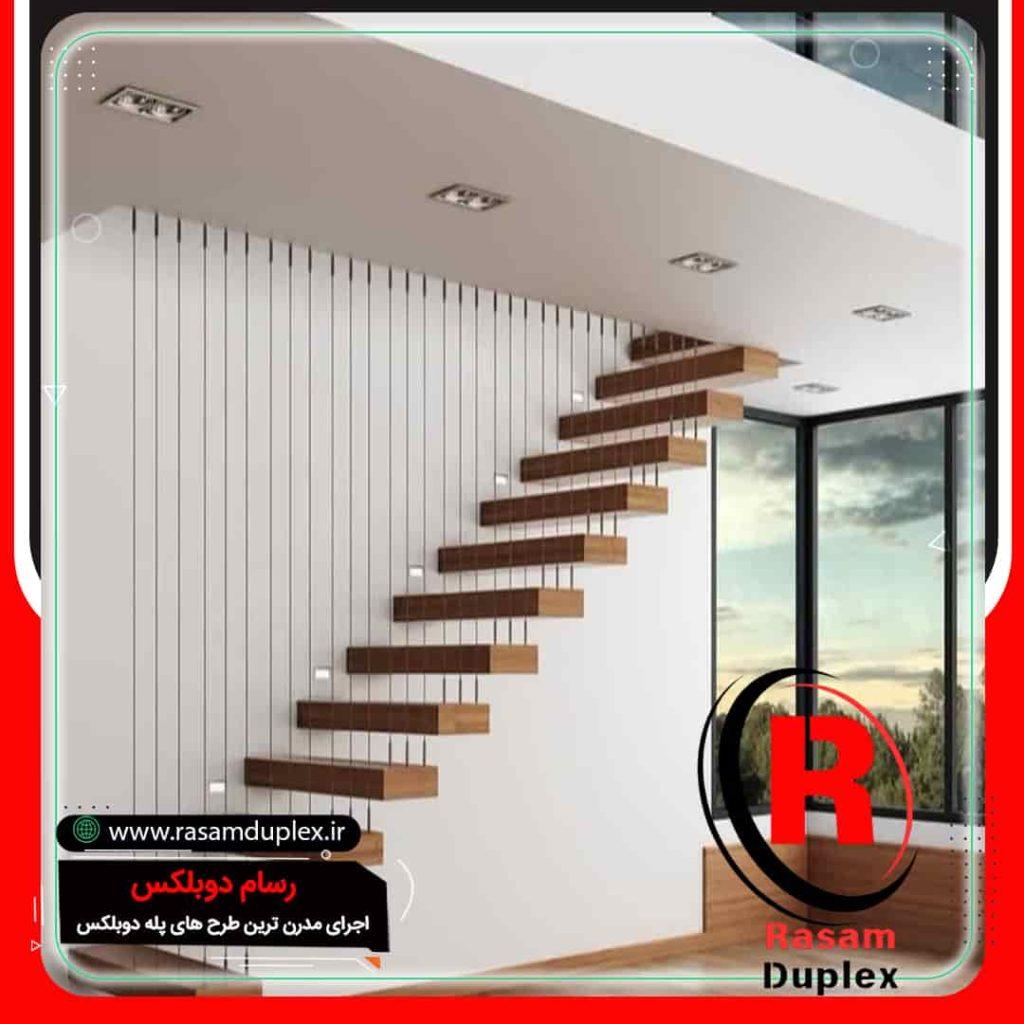 اجرای نرده با سیم بکسلی عمودی