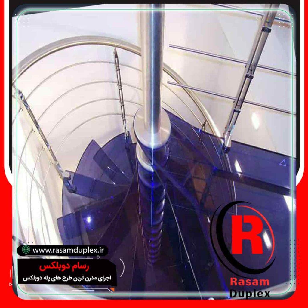 انواع پله گرد، اسپیرال، حول محور، حلزونی