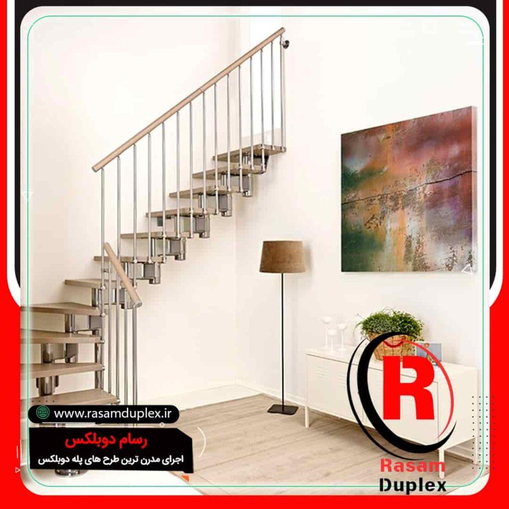 پله دوبلکس کم جا کنار دیوار