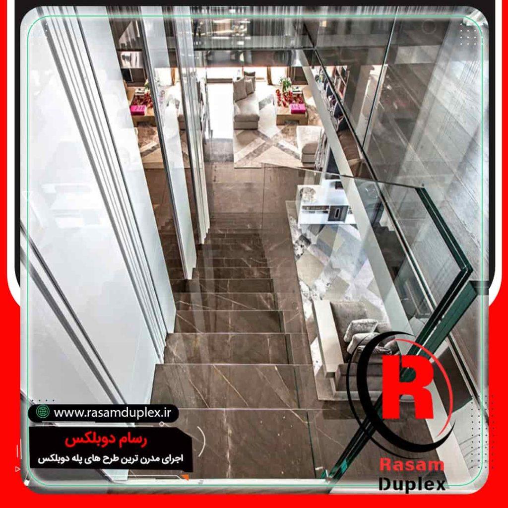 نرده شیشه ای راه پله شمشیری