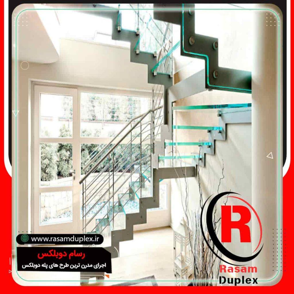 نصب و اجرای راه پله شیشه ای و استیل ارزان