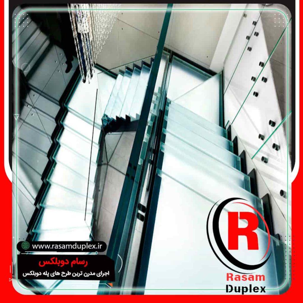 قیمت پله شیشه ای دوبلکس