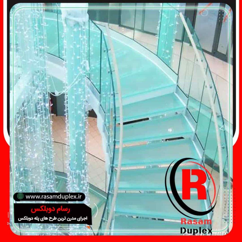 قیمت پله شیشه ای گرد