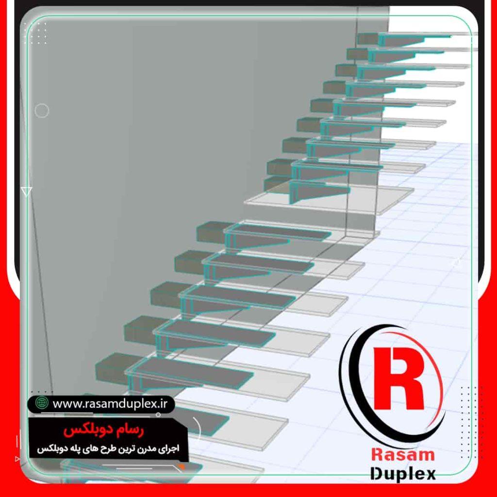 اجرای راه پله شیشه ای