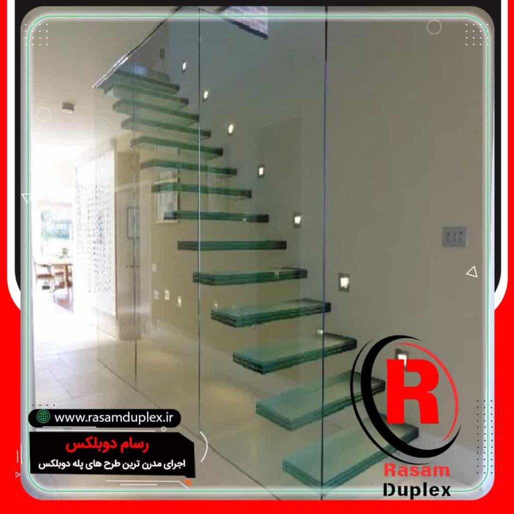 قیمت پله شیشه ای معلق