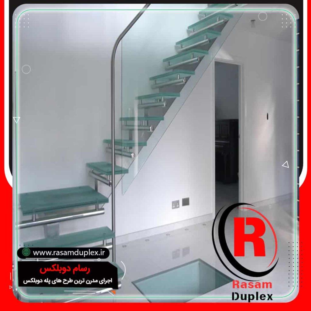 طراحی نرده شیشه ای برای راه پله