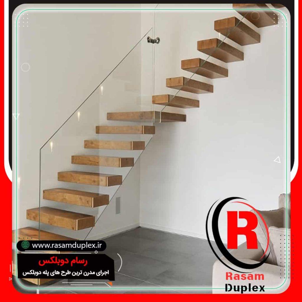 راه پله معلق چوبی