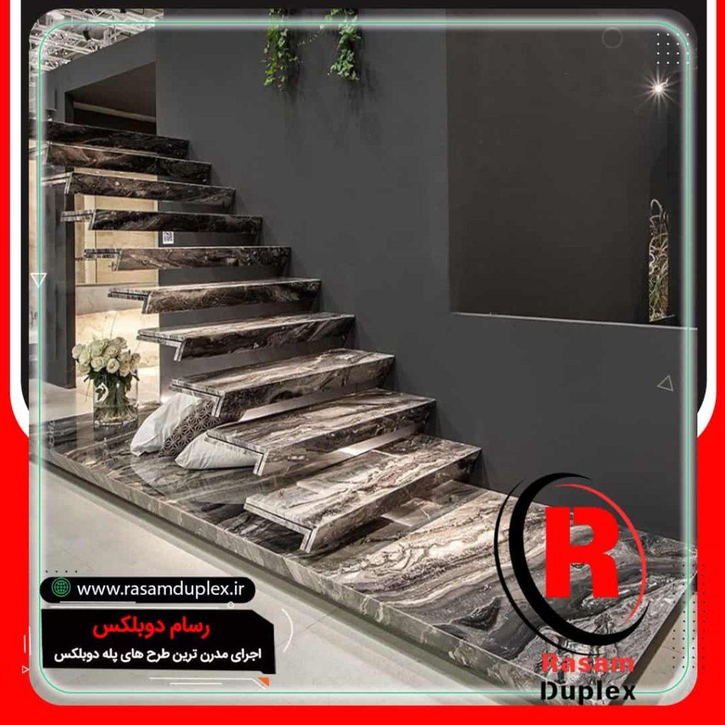 اجرای پله معلق سنگی