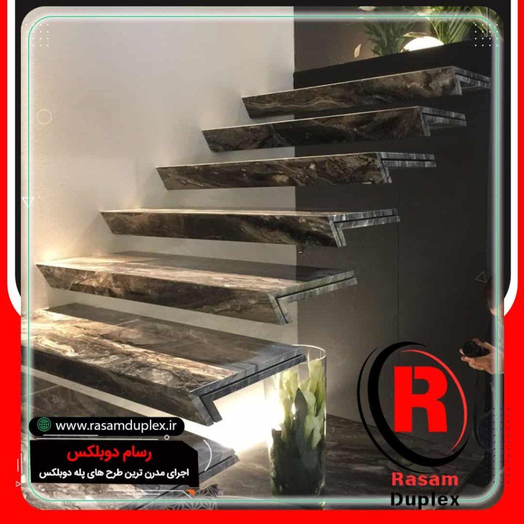 انواع پله معلق چوبی و سنگی