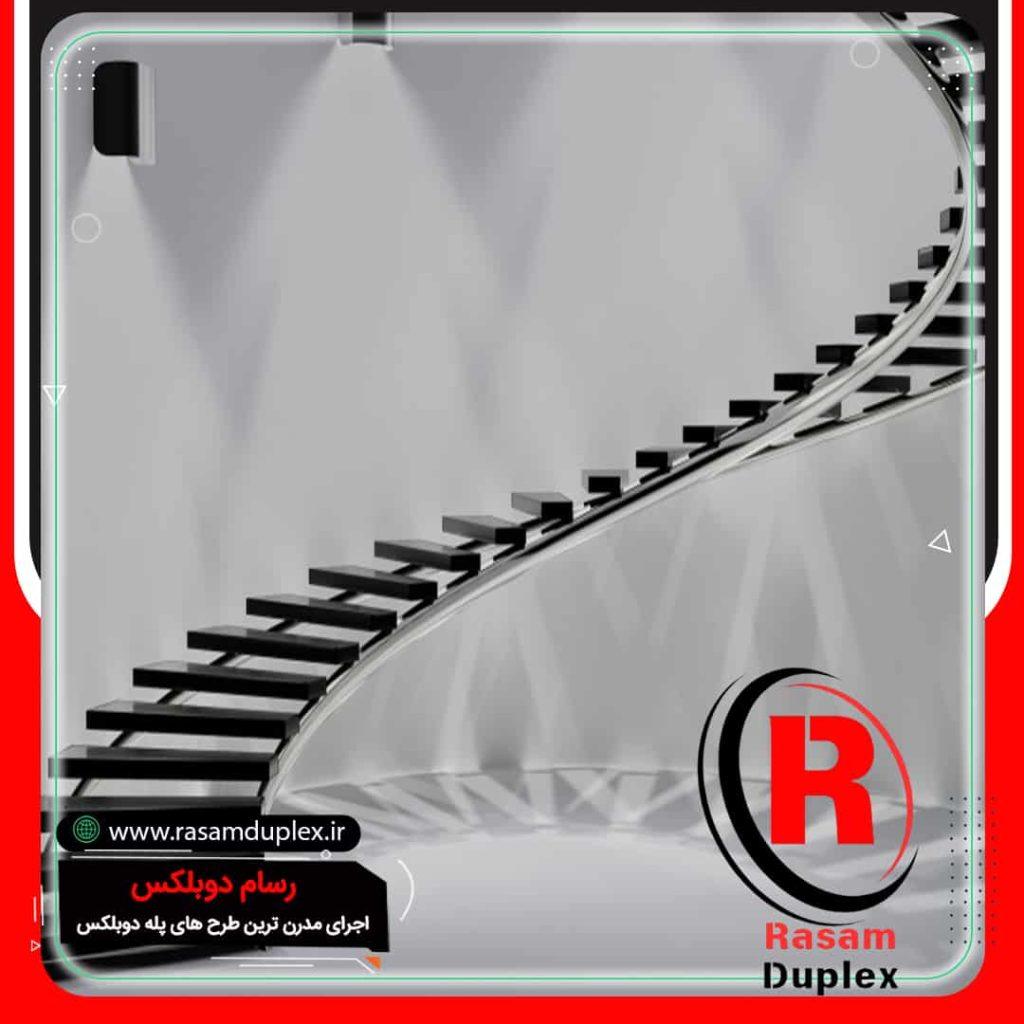 اجرا و نصب پله معلق مدرن برای ساختمان