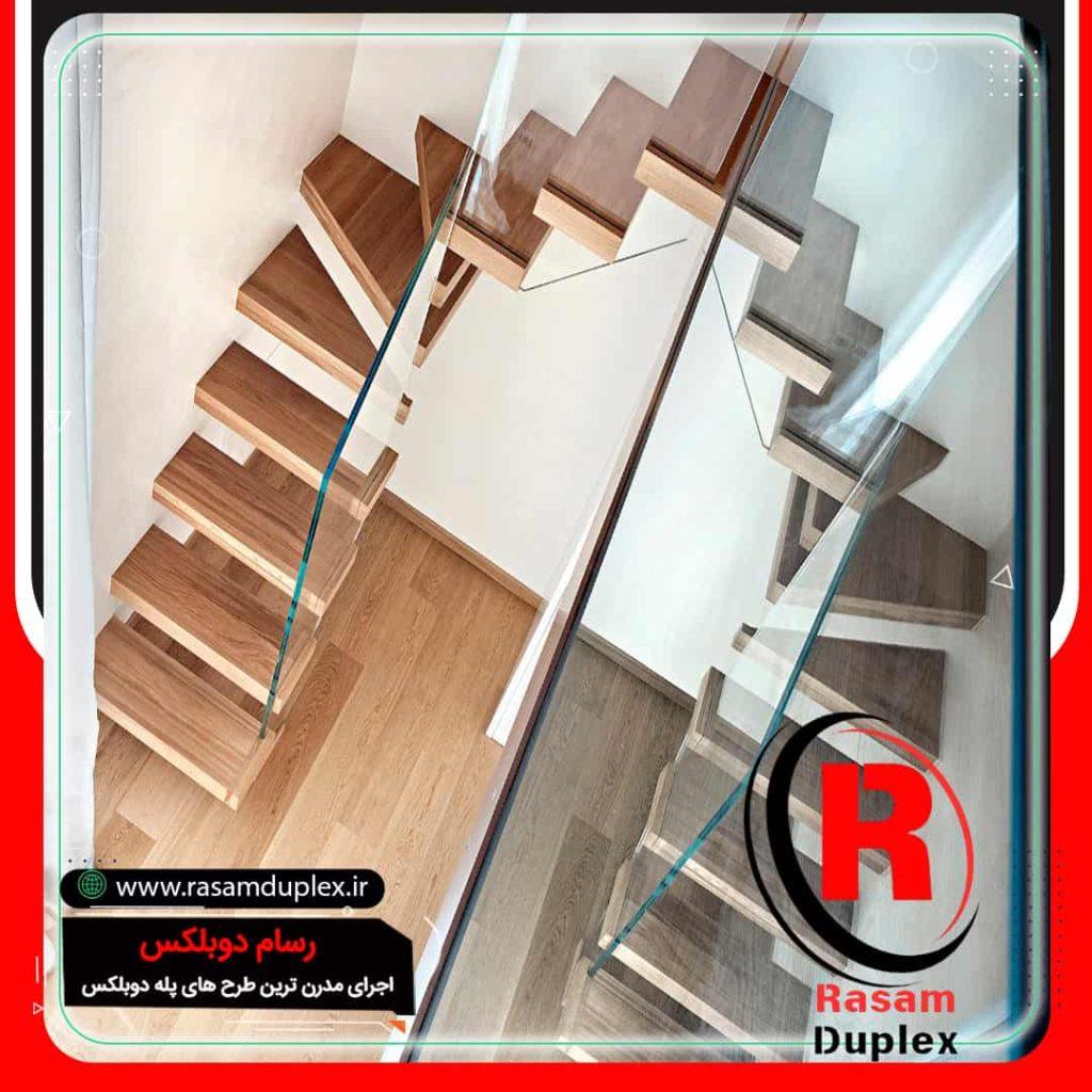 ساخت پله معلق چوبی مدرن