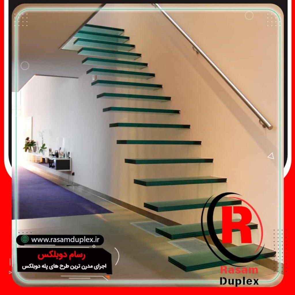 خرید و فروش راه پله معلق شیشه ای لوکس