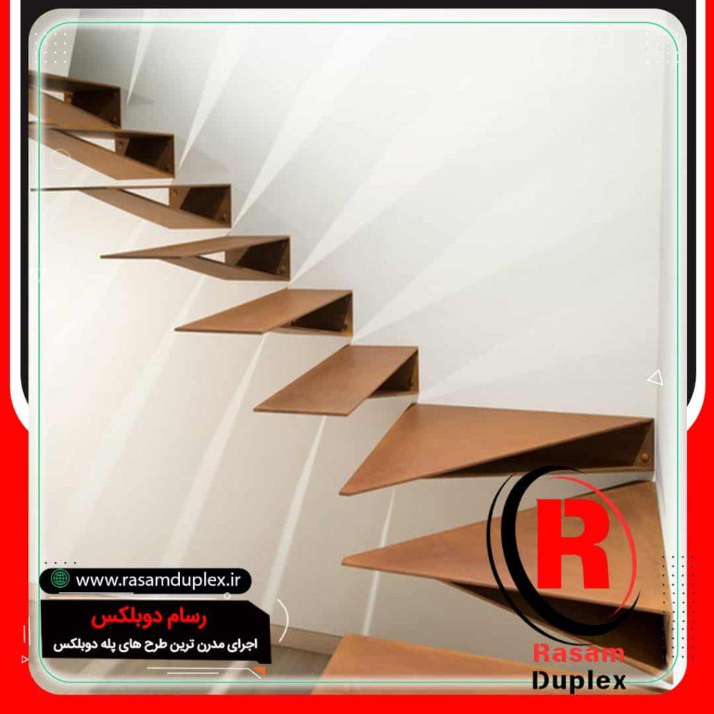 اجرای پله معلق فلزی مدرن