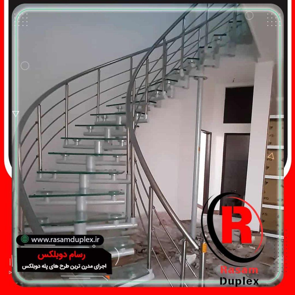 نصب پله پیش ساخته مفصلی شیشه ای