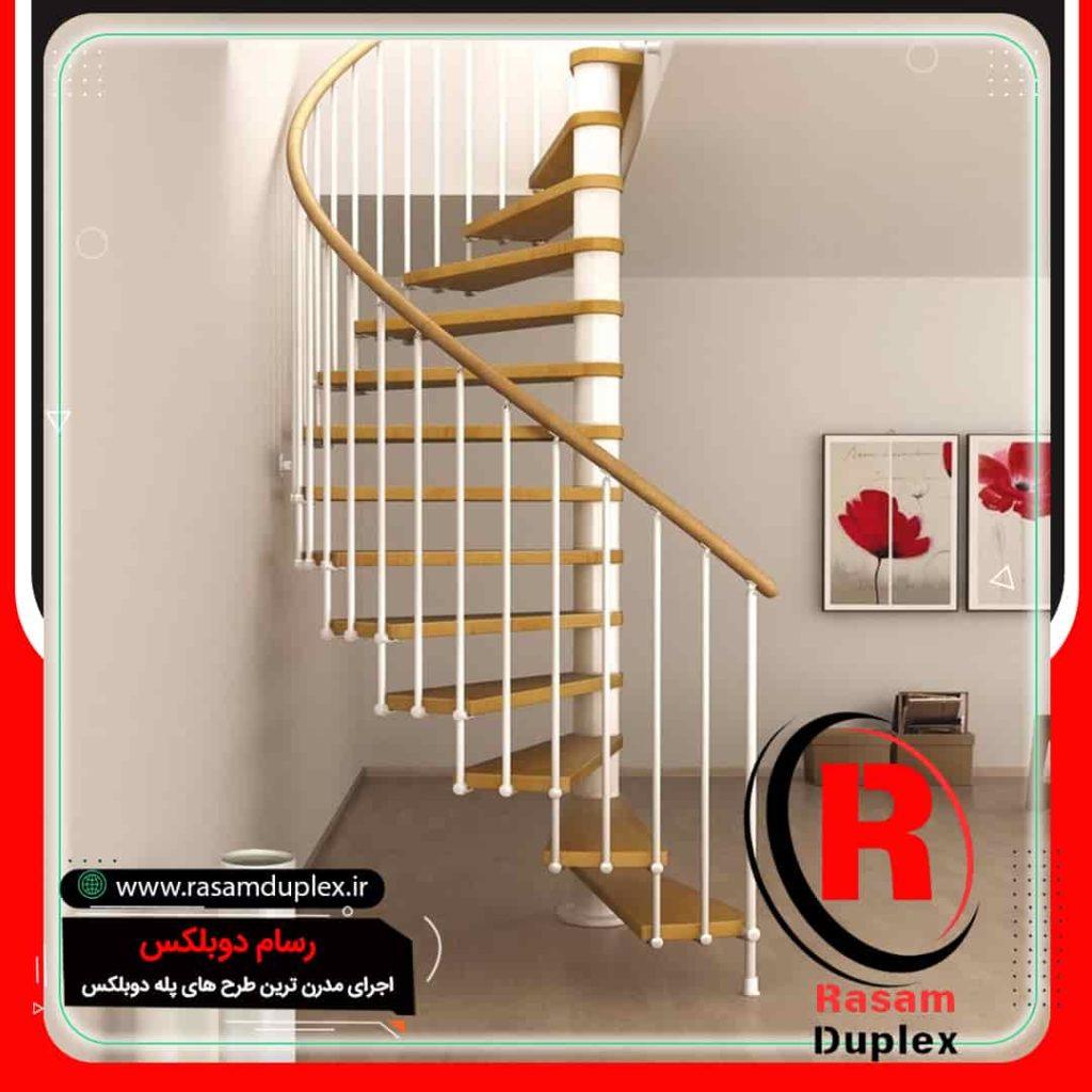 قیمت پله مارپیچ چوبی فلزی داخل منزل