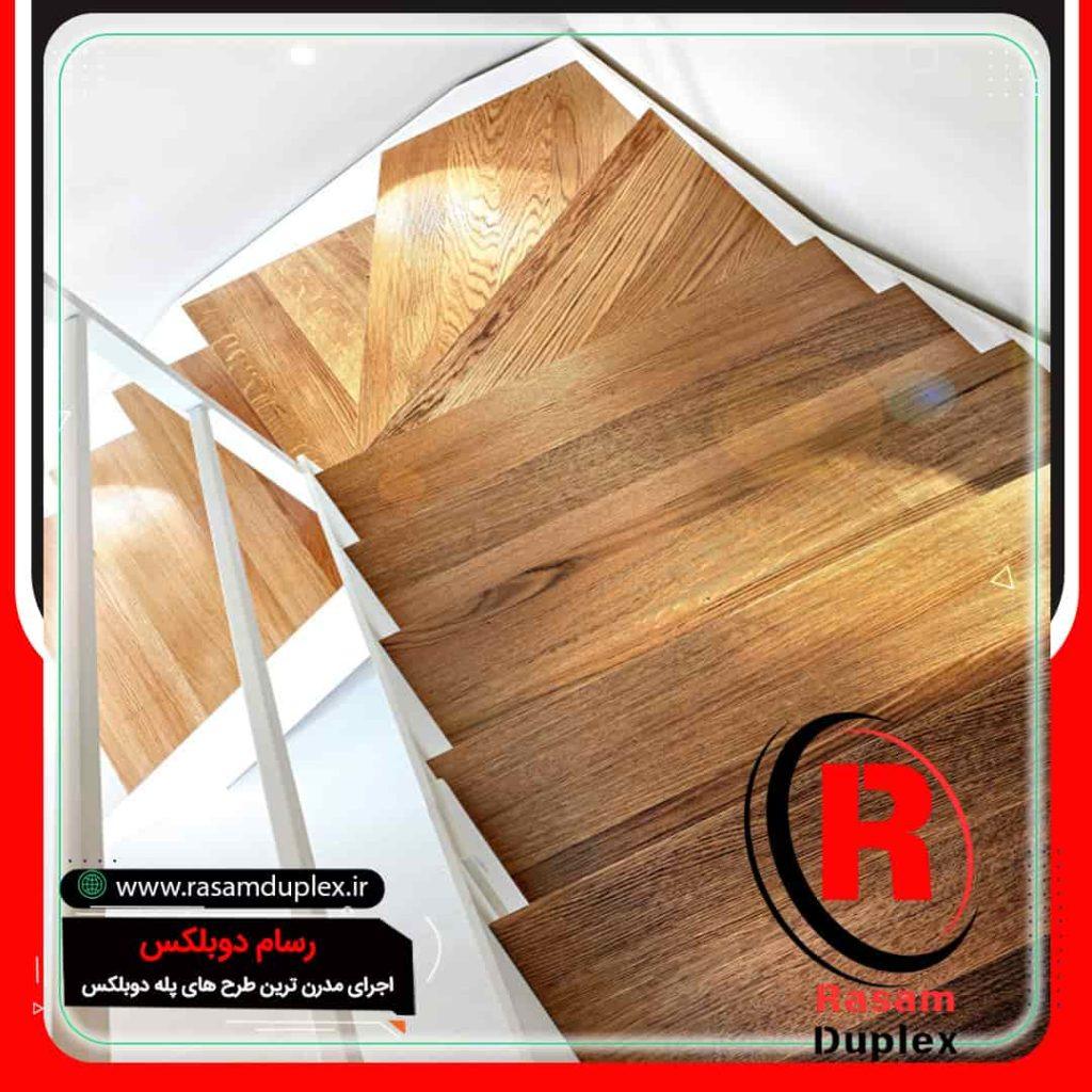 نصب پله معلق چوبی شیک