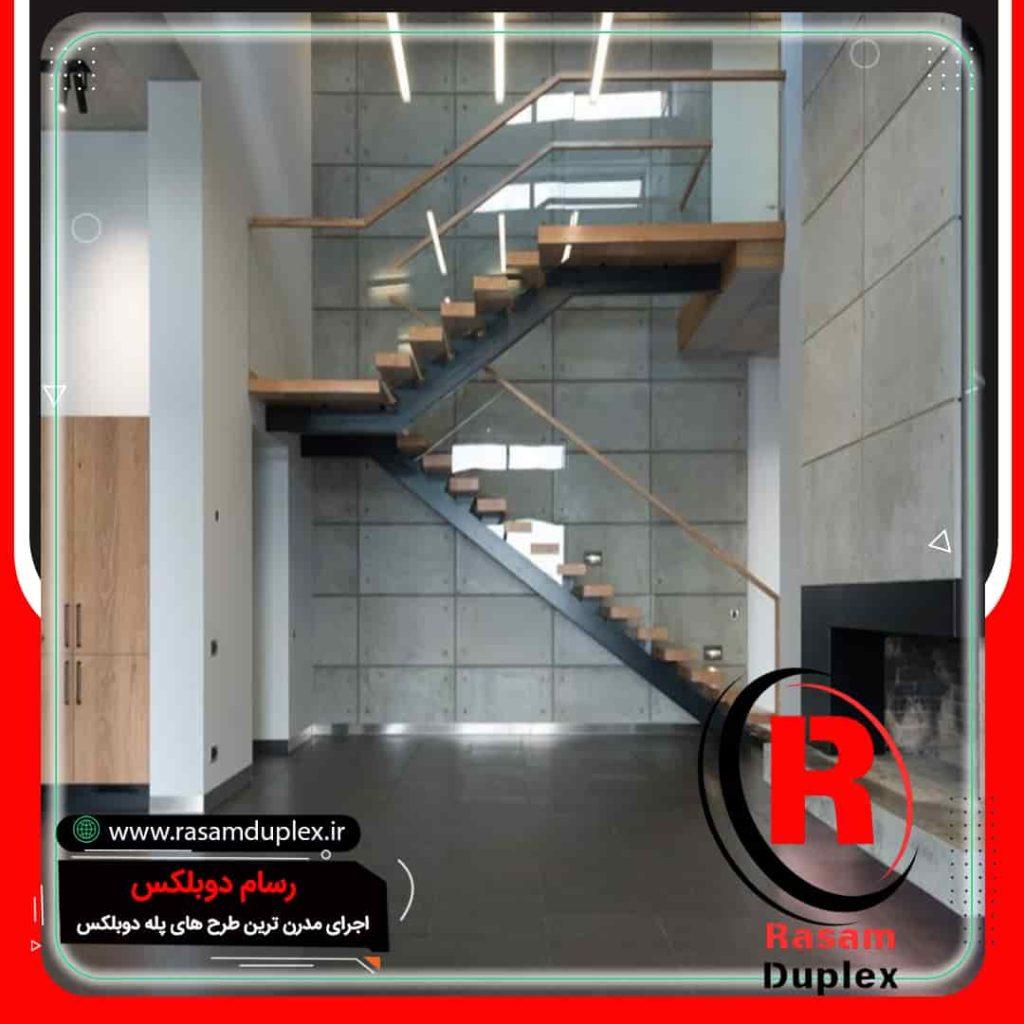 خرید و قیمت راه پله چوبی دوبلکس مدرن