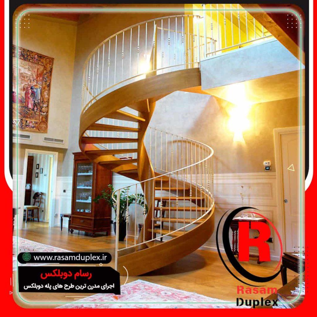 قیمت پله چوبی گرد