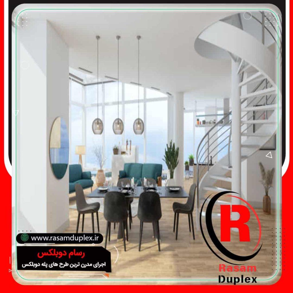 انواع پله گرد مدرن داخل ساختمان