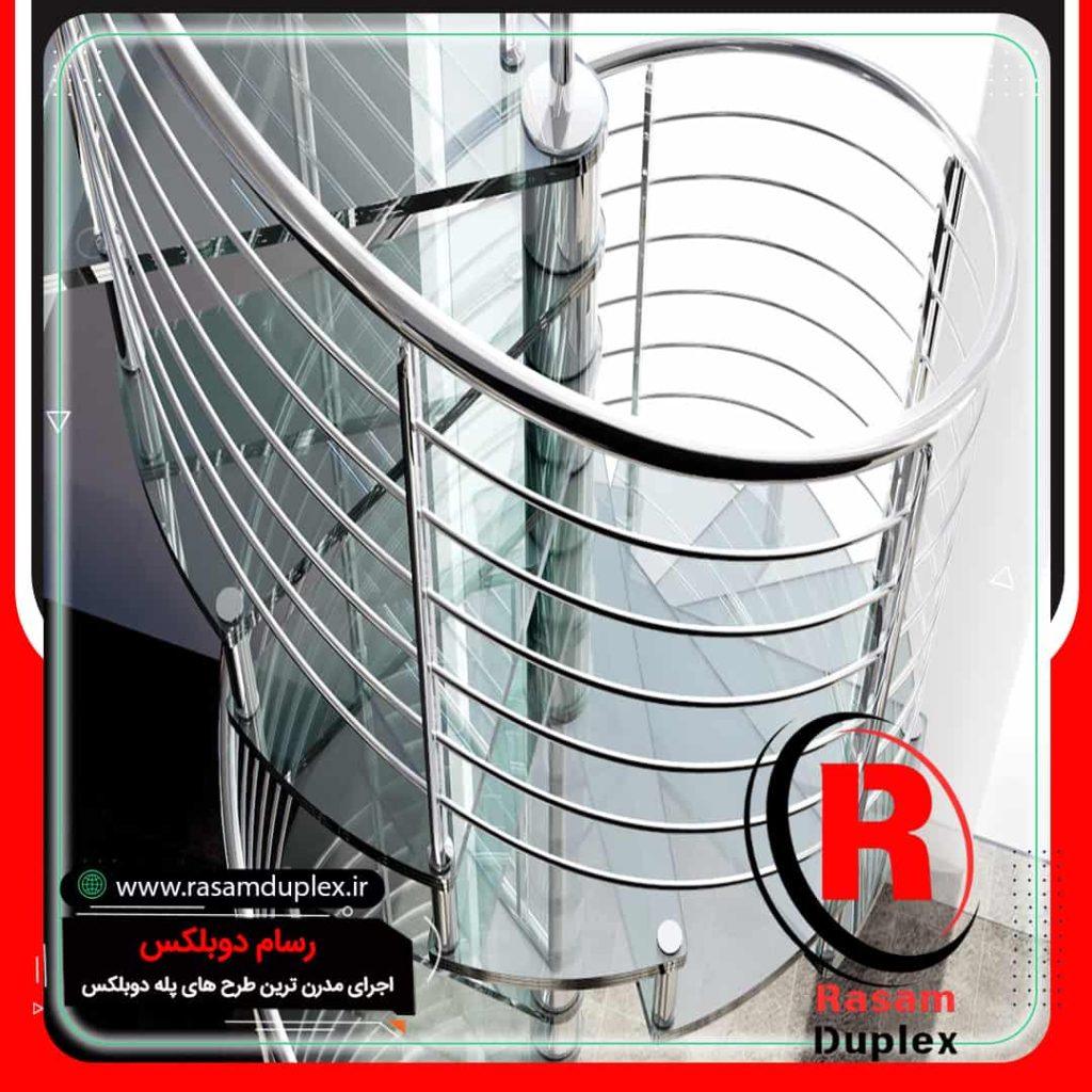 پله گرد فلزی مارپیچ