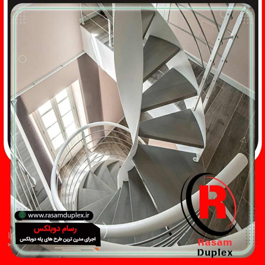 راه پله گرد لوکس فلزی