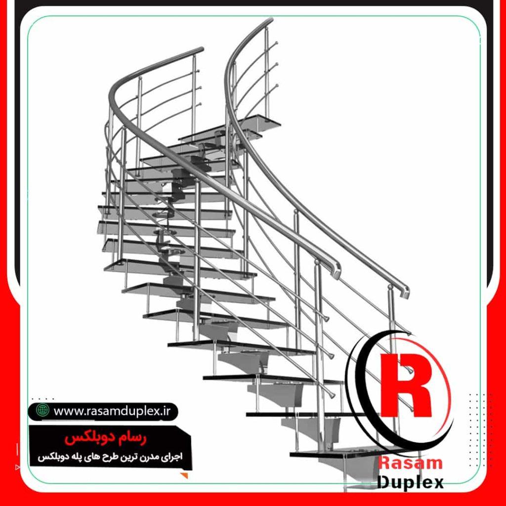 طراحی و اجرای پله گرد