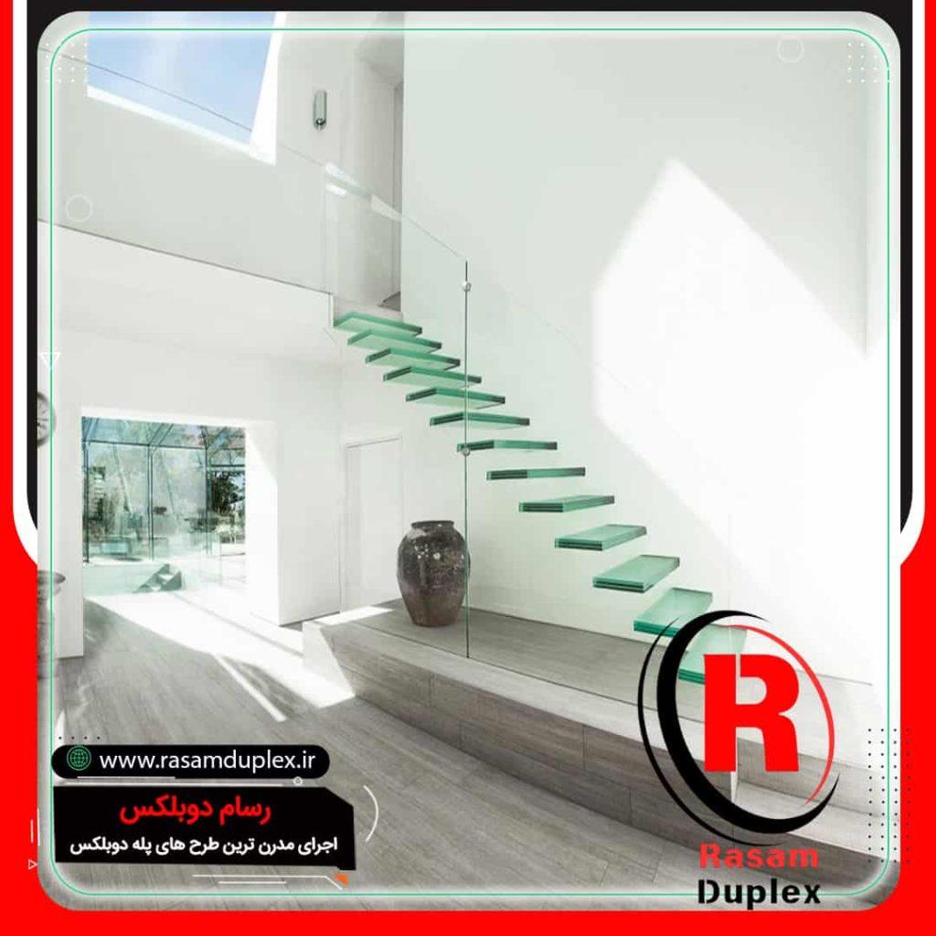 پله معلق شیشه ای دوبلکس