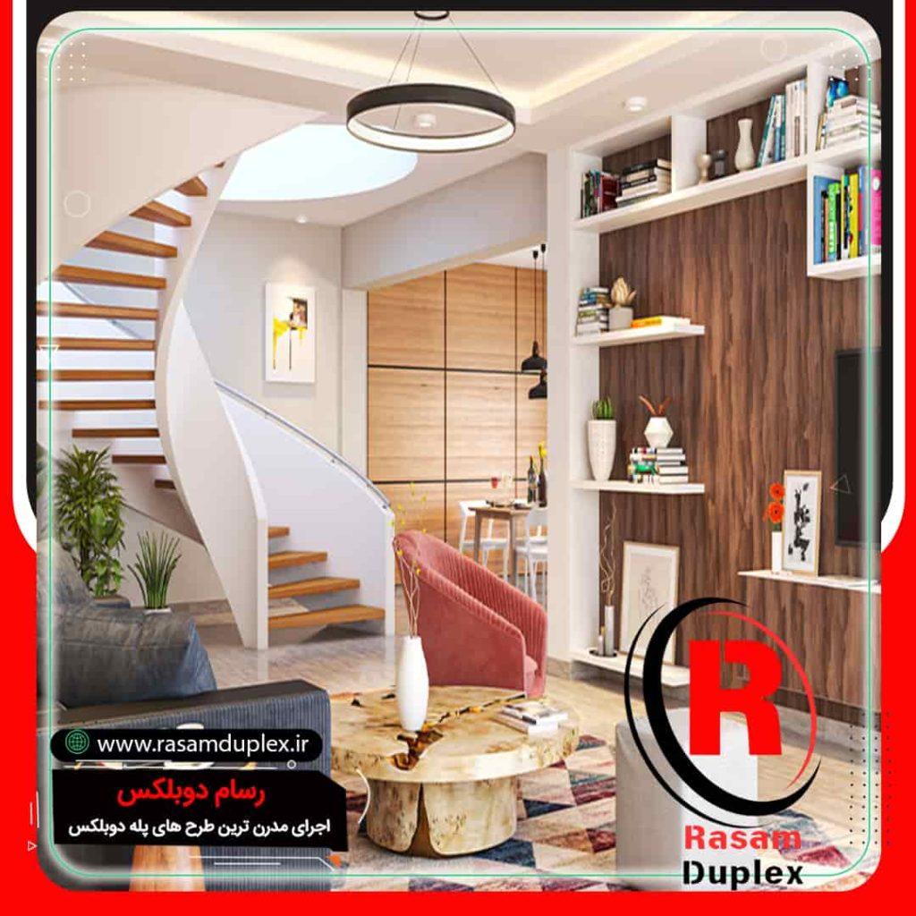 نصب پله پیچ لوکس و مدرن داخل ویلا