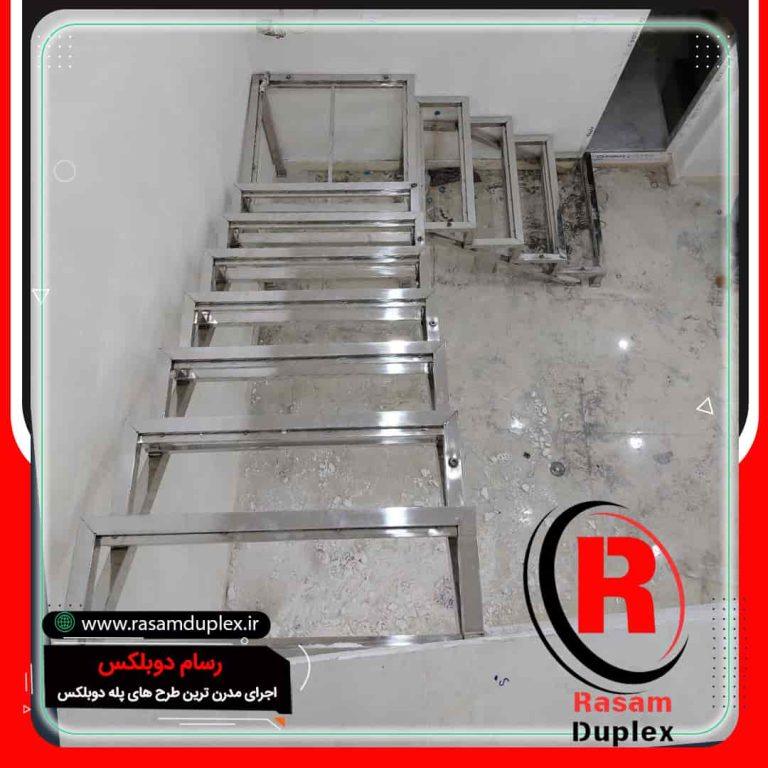 اجرای راه پله دوبلکس استیل مغازه