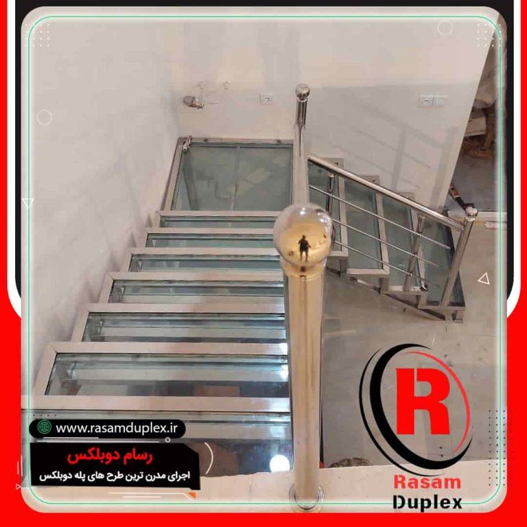 نصب راه پله دوبلکس استیل مغازه