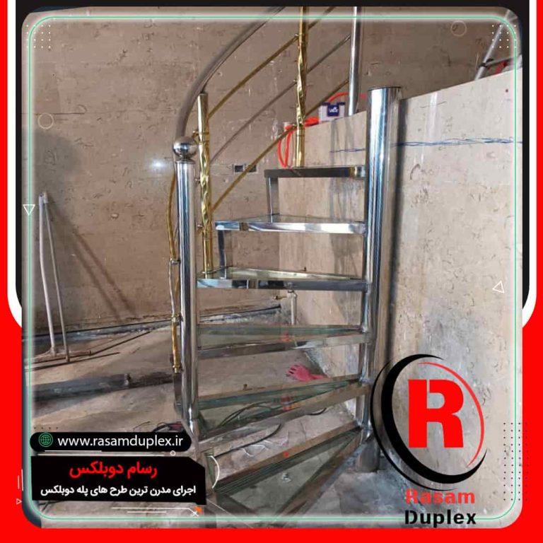 نصب راه پله استیل مستقیم مغازه