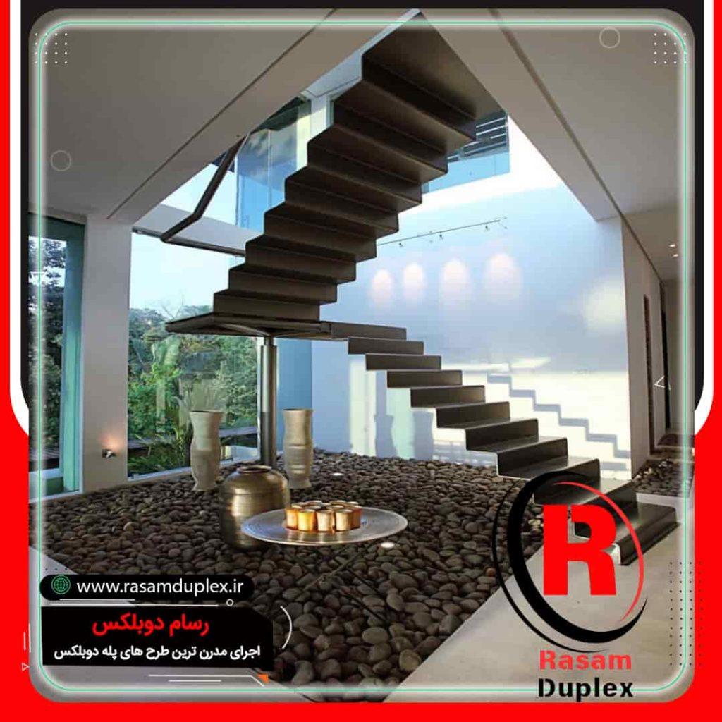 زیباترین پله دوبلکس اکسپوز فلزی
