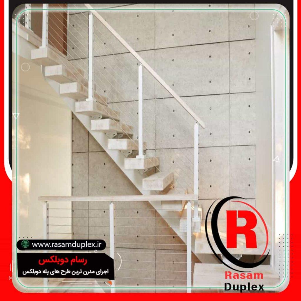 اجرای راه پله تک محور فلزی مدرن رسام