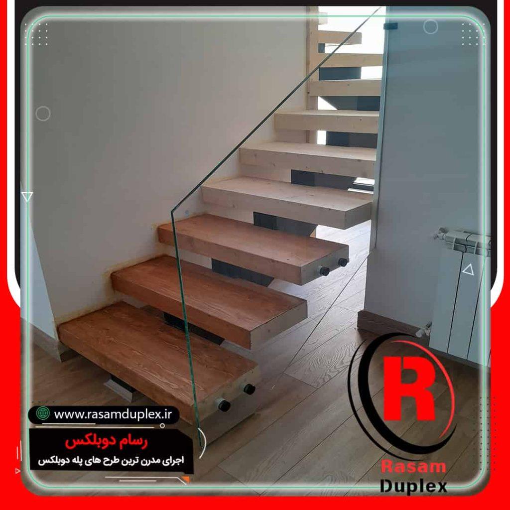 راه پله تک محور کف چوبی قیمت